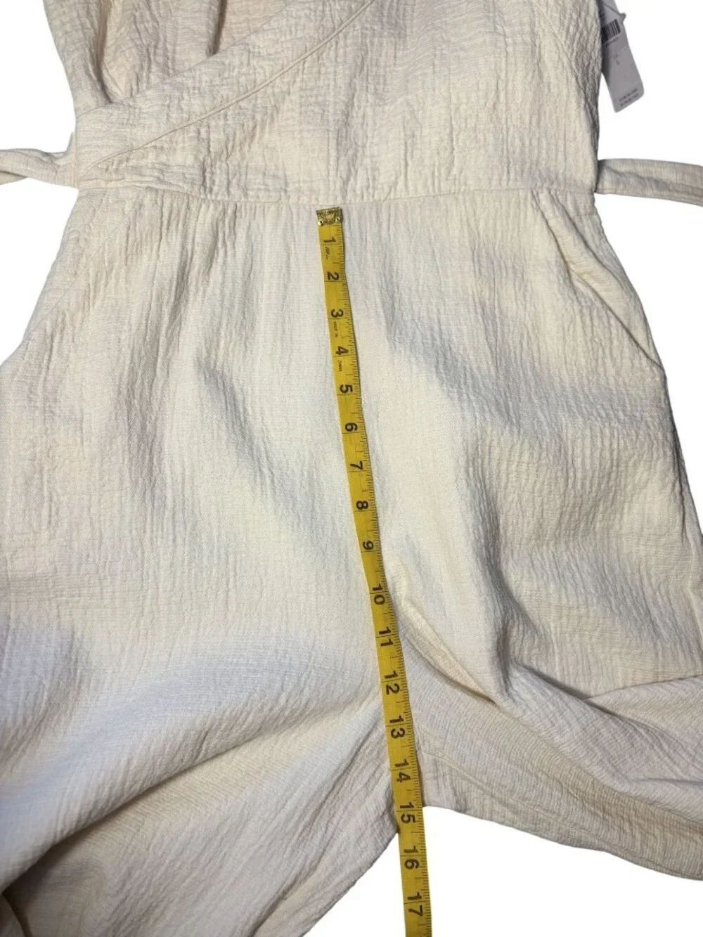 Anthropologie Demi Textured Jumpsuit in a cream featuring a wide-leg design - Picture 10 of 15